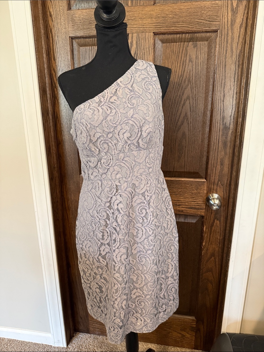 J. Crew Gray One-Shoulder Lace Cocktail Party Dress Size 8